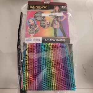 Rainbow High Amaya Raine Girls Costume‎ Dress & Hair Extension S (6 - 6x)